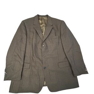 Ferrini Men's Brown Purple Plaid Italian Wool Blazer 46R